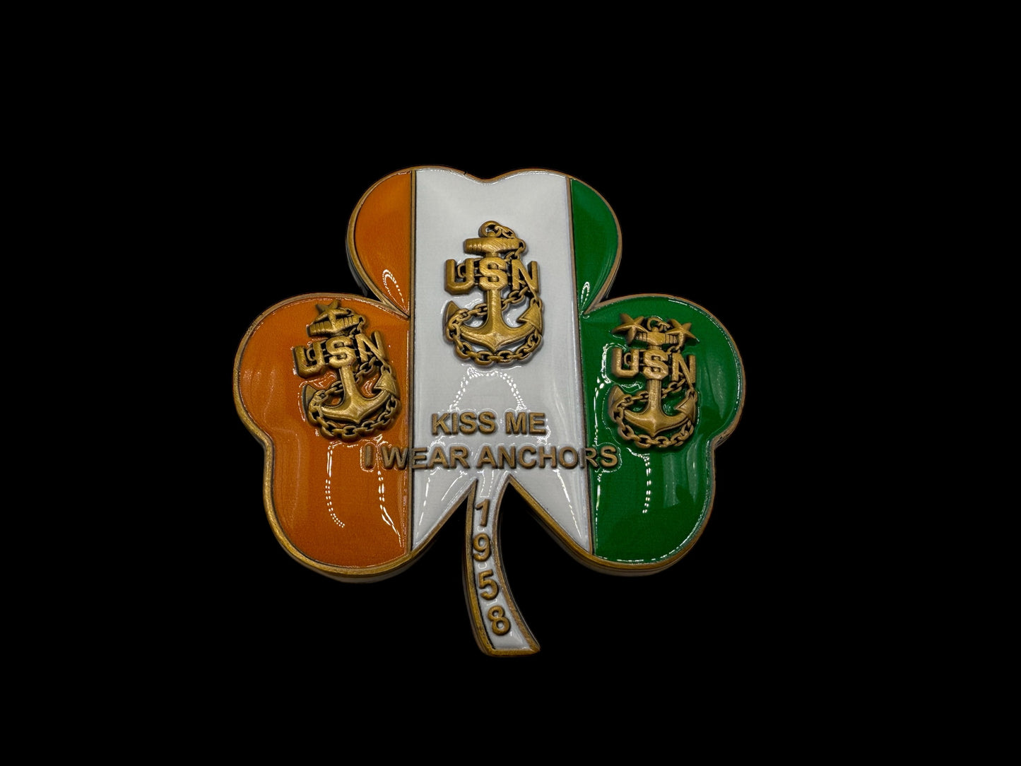 Kiss Me I wear Anchors Irish Clover