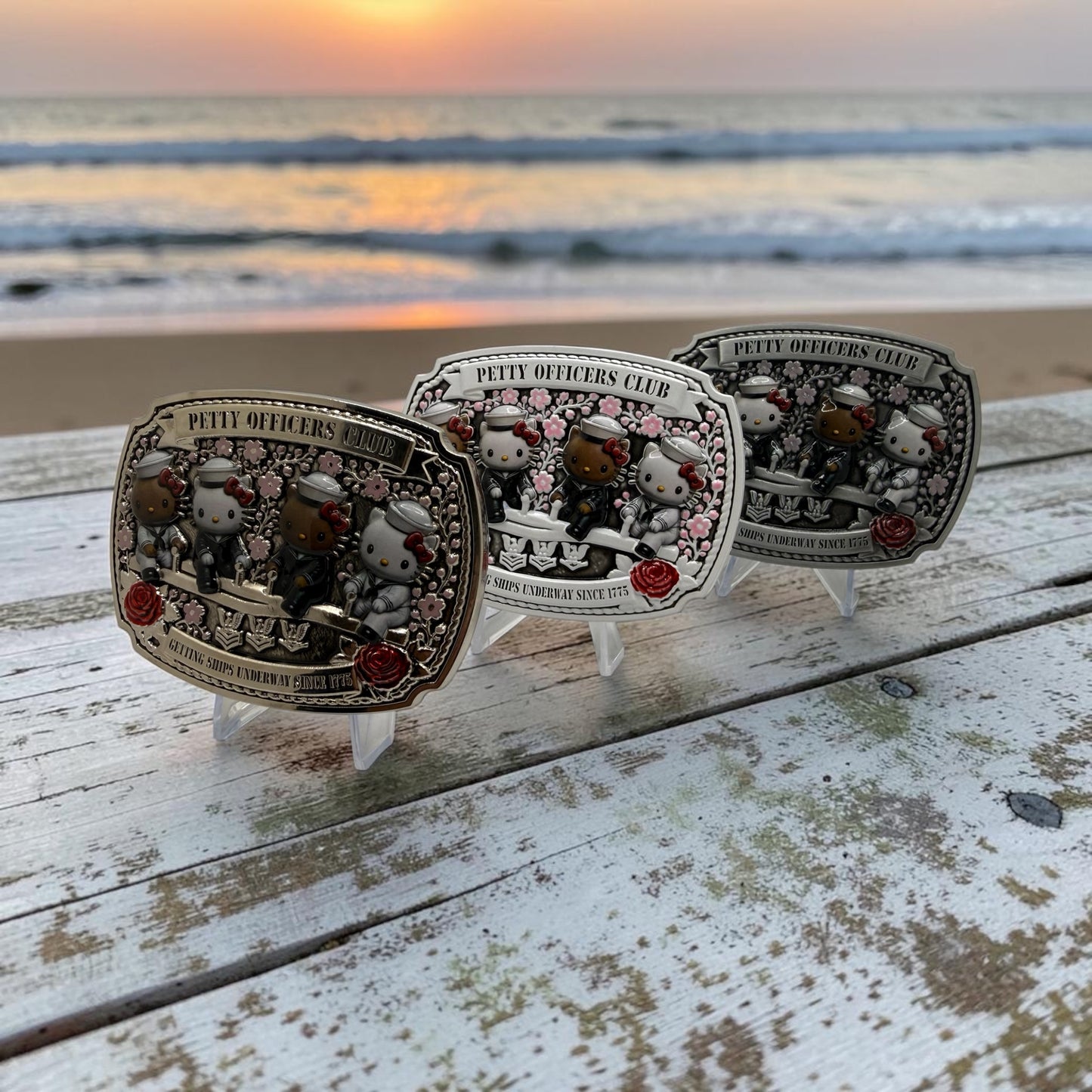 Hello Kitty Petty Officer Belt Buckles