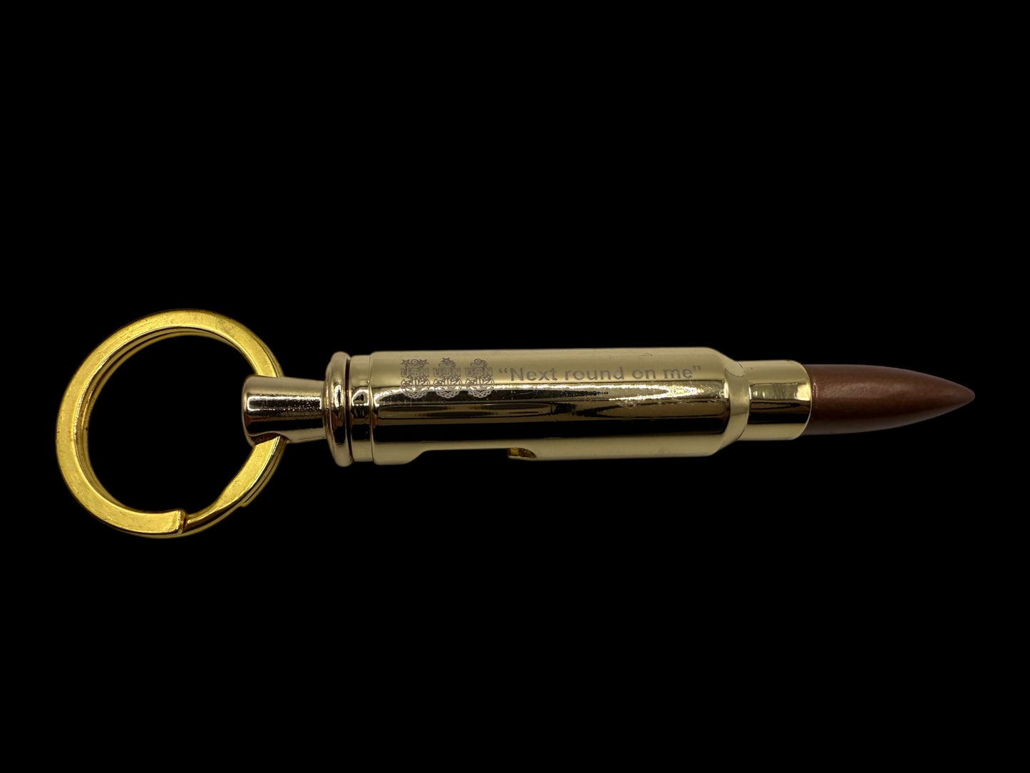 Next Round on Me Bullet Bottle Opener