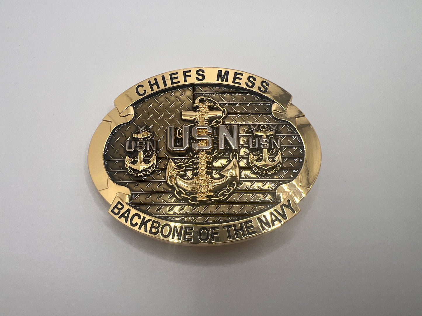 Backbone of the Navy Belt Buckle