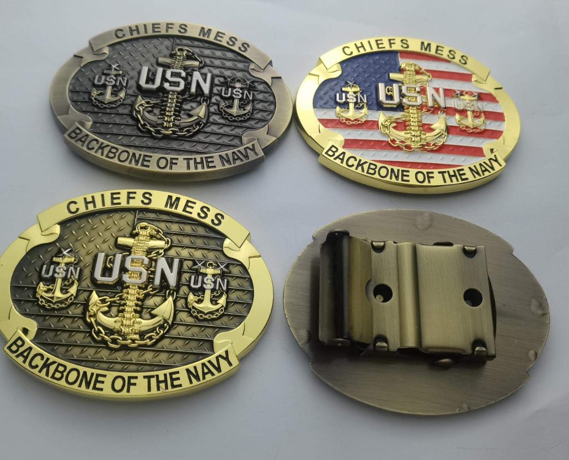 Backbone of the Navy Belt Buckle
