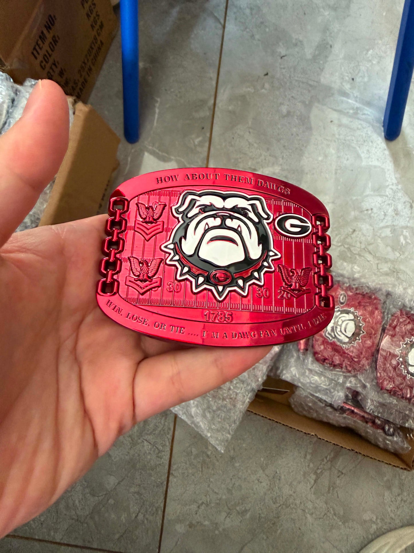 Georgia Dawg Nation Belt Buckles E6 and Below variant