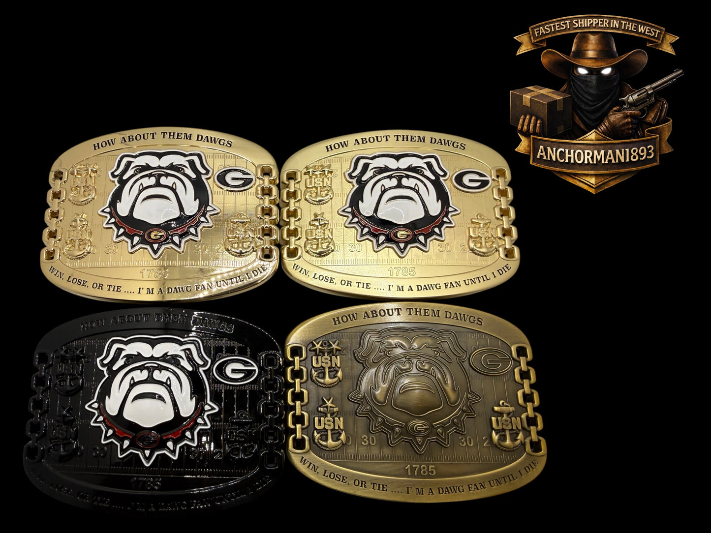 Georgia Dawgs Belt Buckles