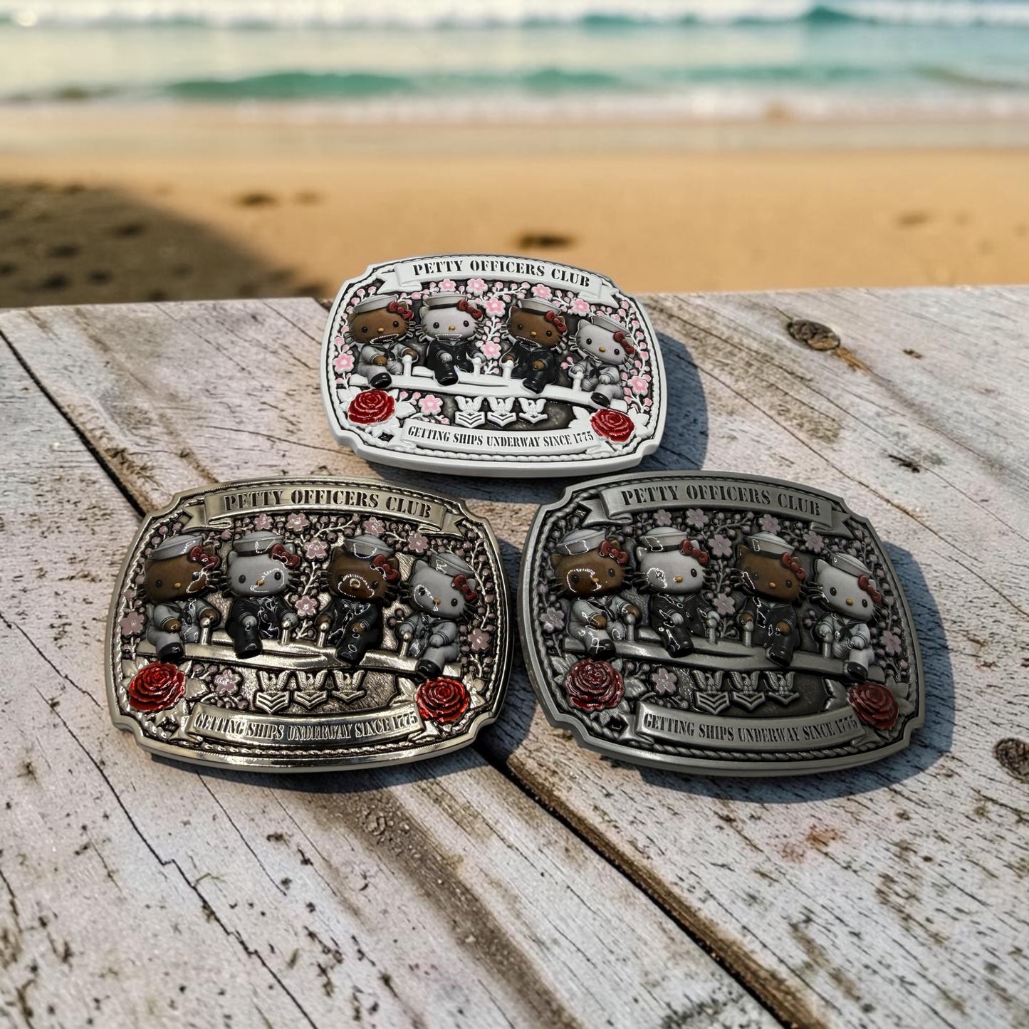 Hello Kitty Petty Officer Belt Buckles