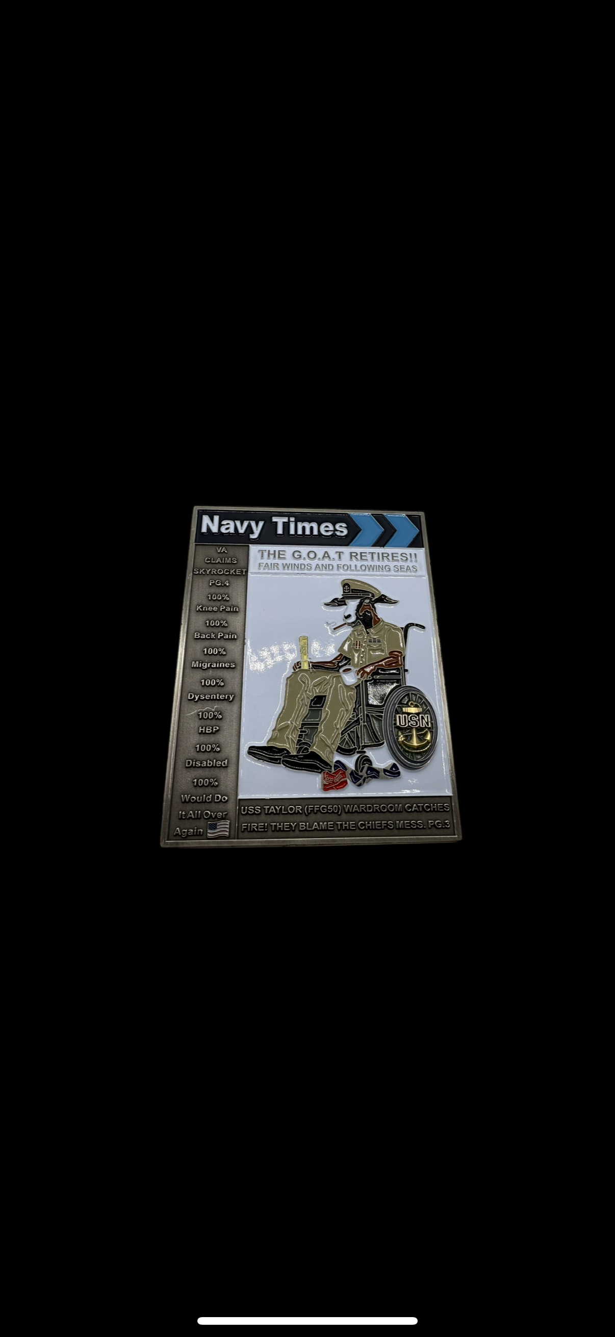 Navy times the goat retires