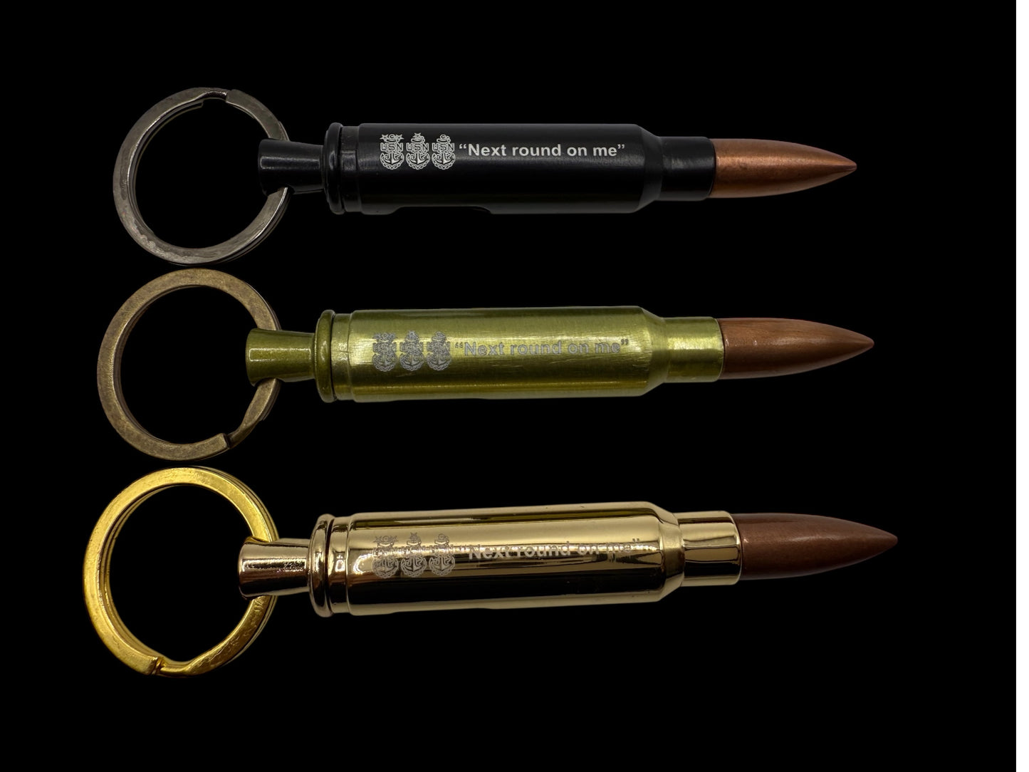 Next Round on Me Bullet Bottle Opener