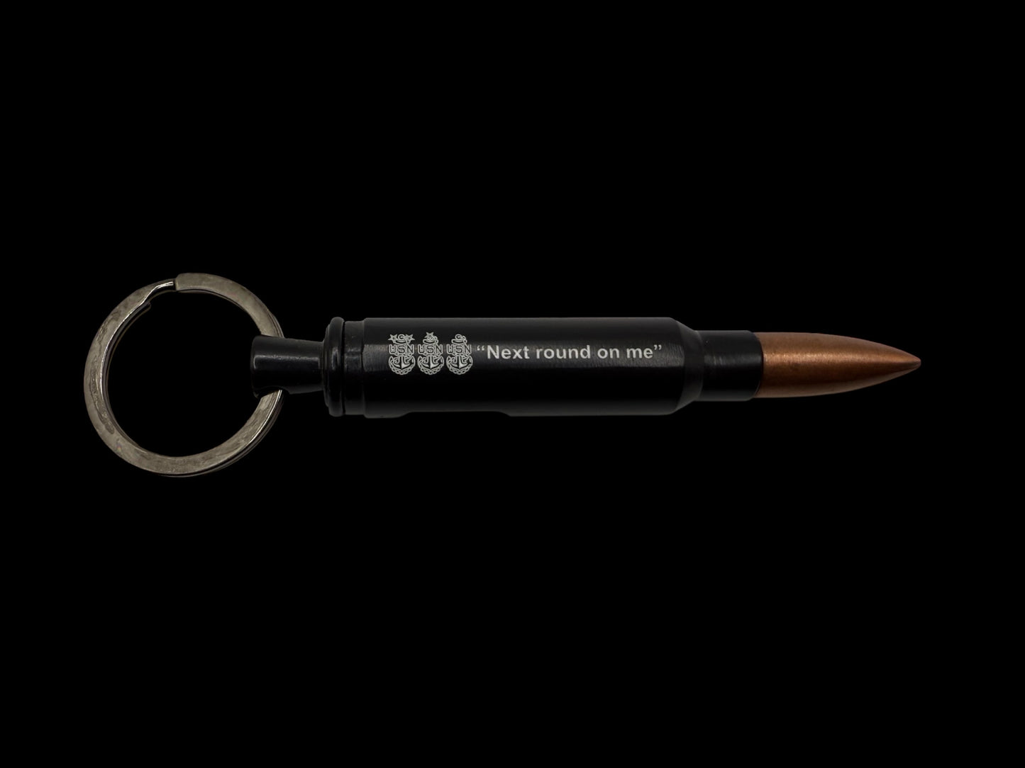Next Round on Me Bullet Bottle Opener