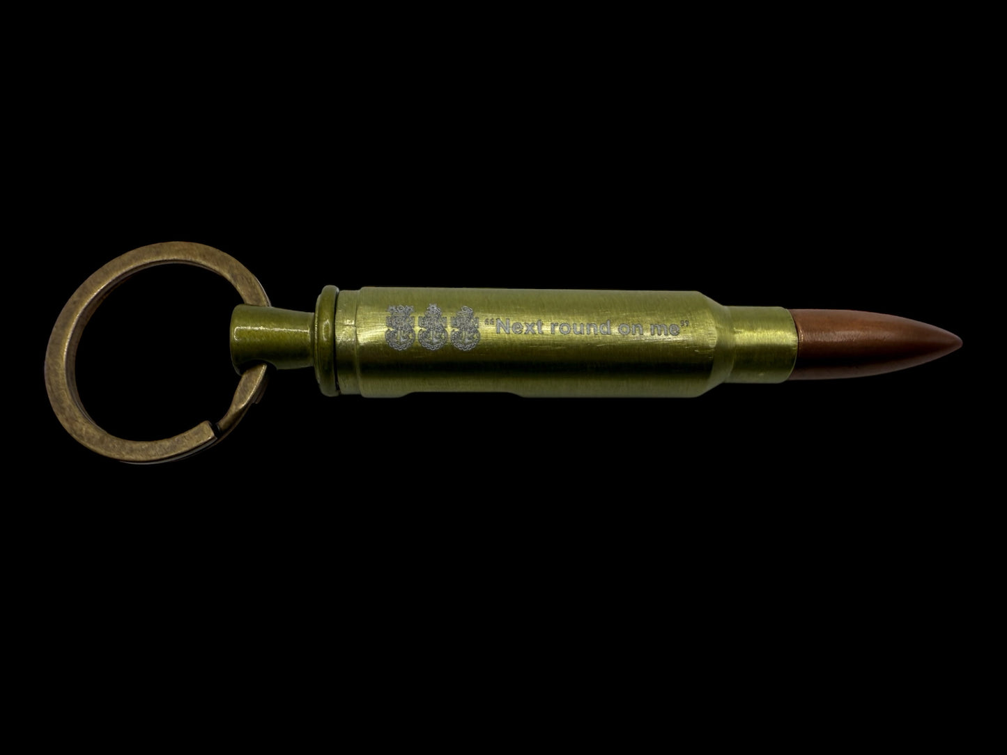 Next Round on Me Bullet Bottle Opener