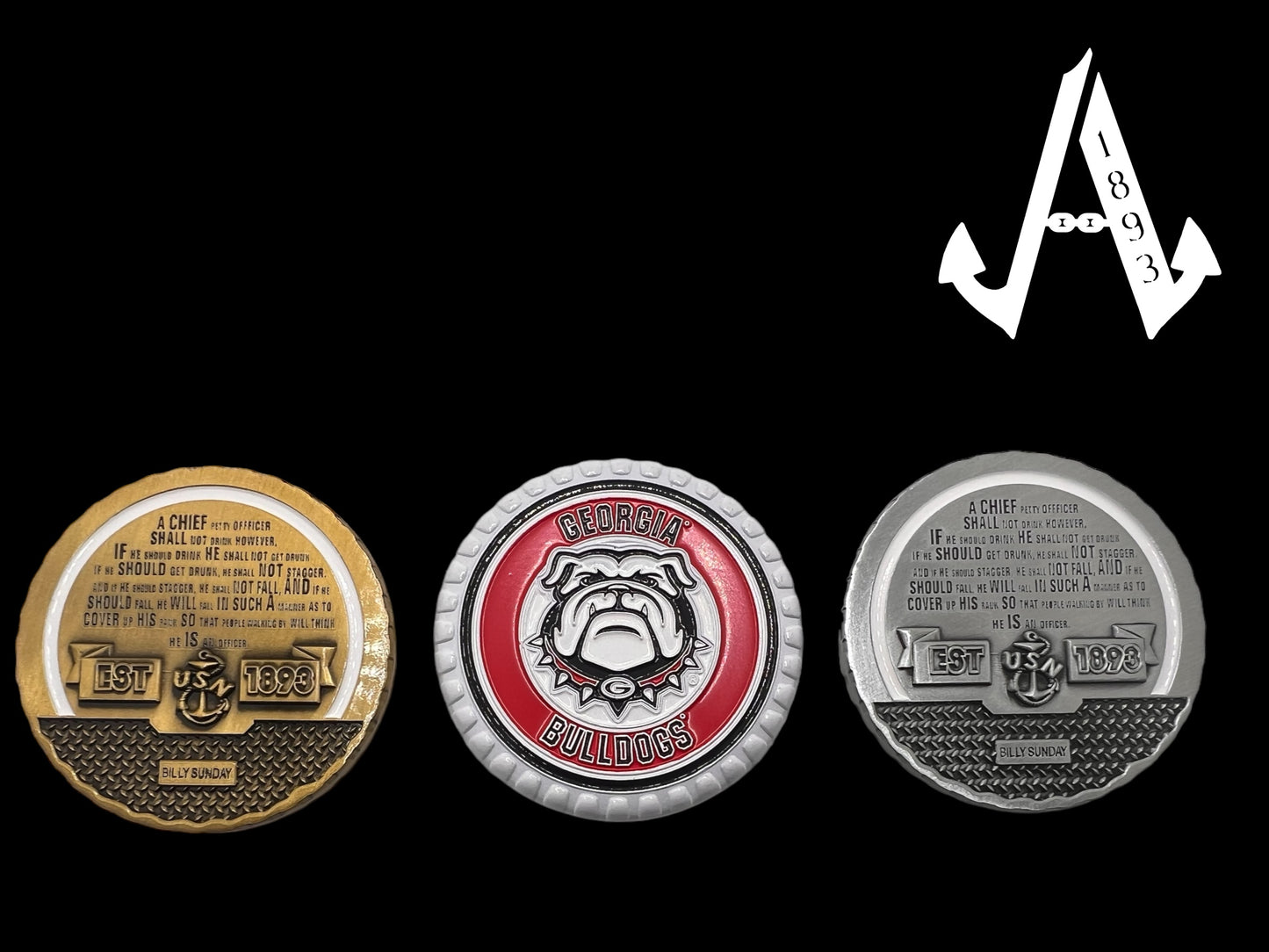 Georgia Bulldogs billy sundays challenge coins