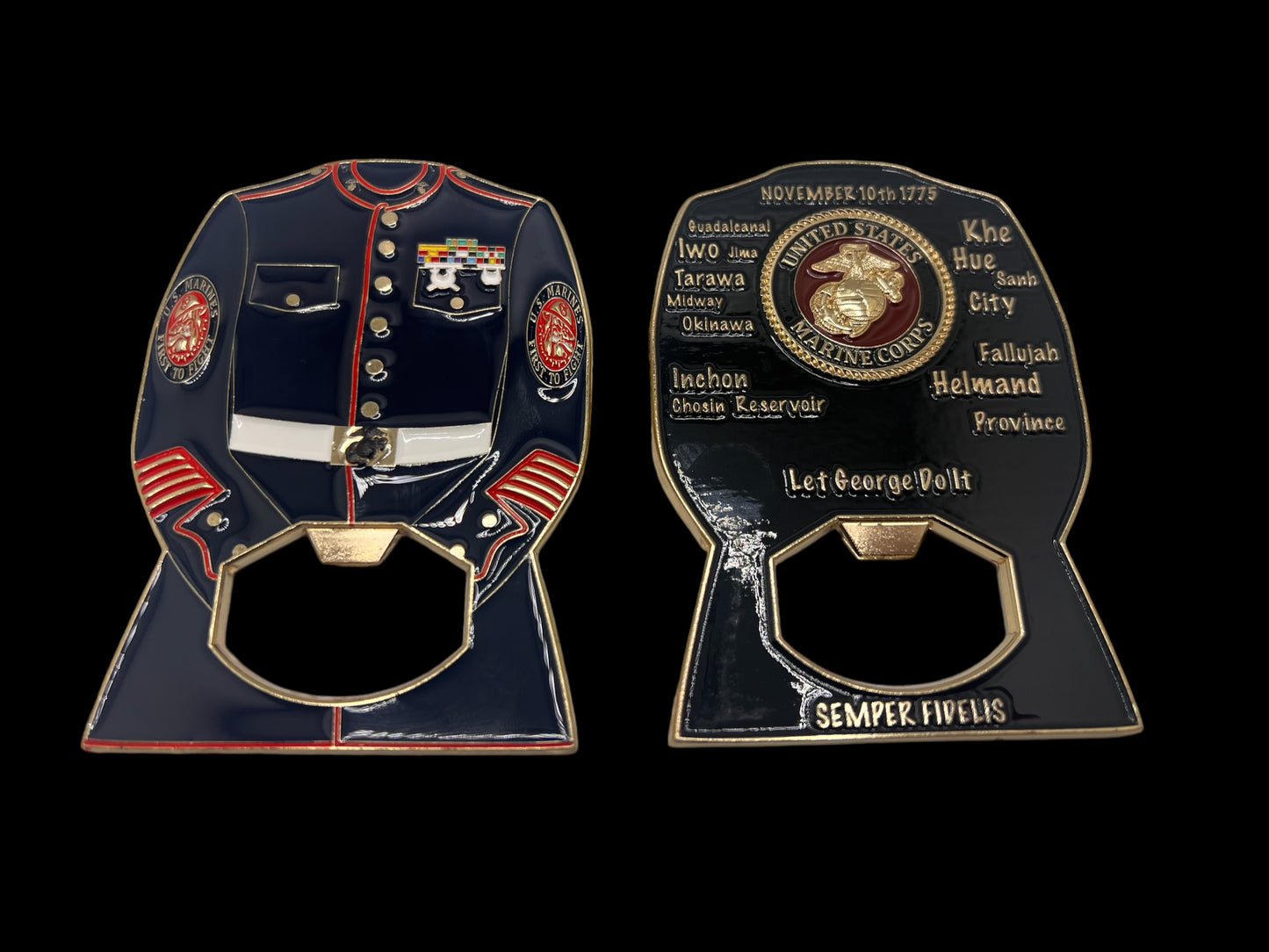 Marine Dress Blues bottle opener