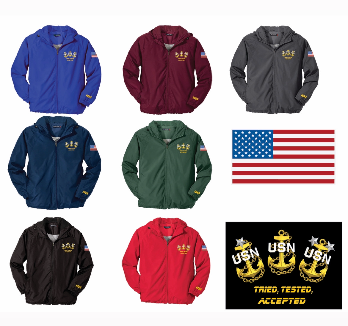 THE CHOSEN FEW FULL ZIP WINDBREAKER/RAINJACKET